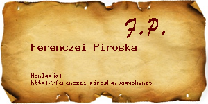 Ferenczei Piroska névjegykártya